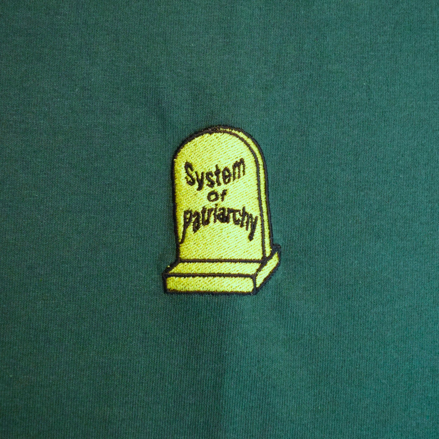 Tシャツ(ディープグリーン)|家父長制の墓 刺繍