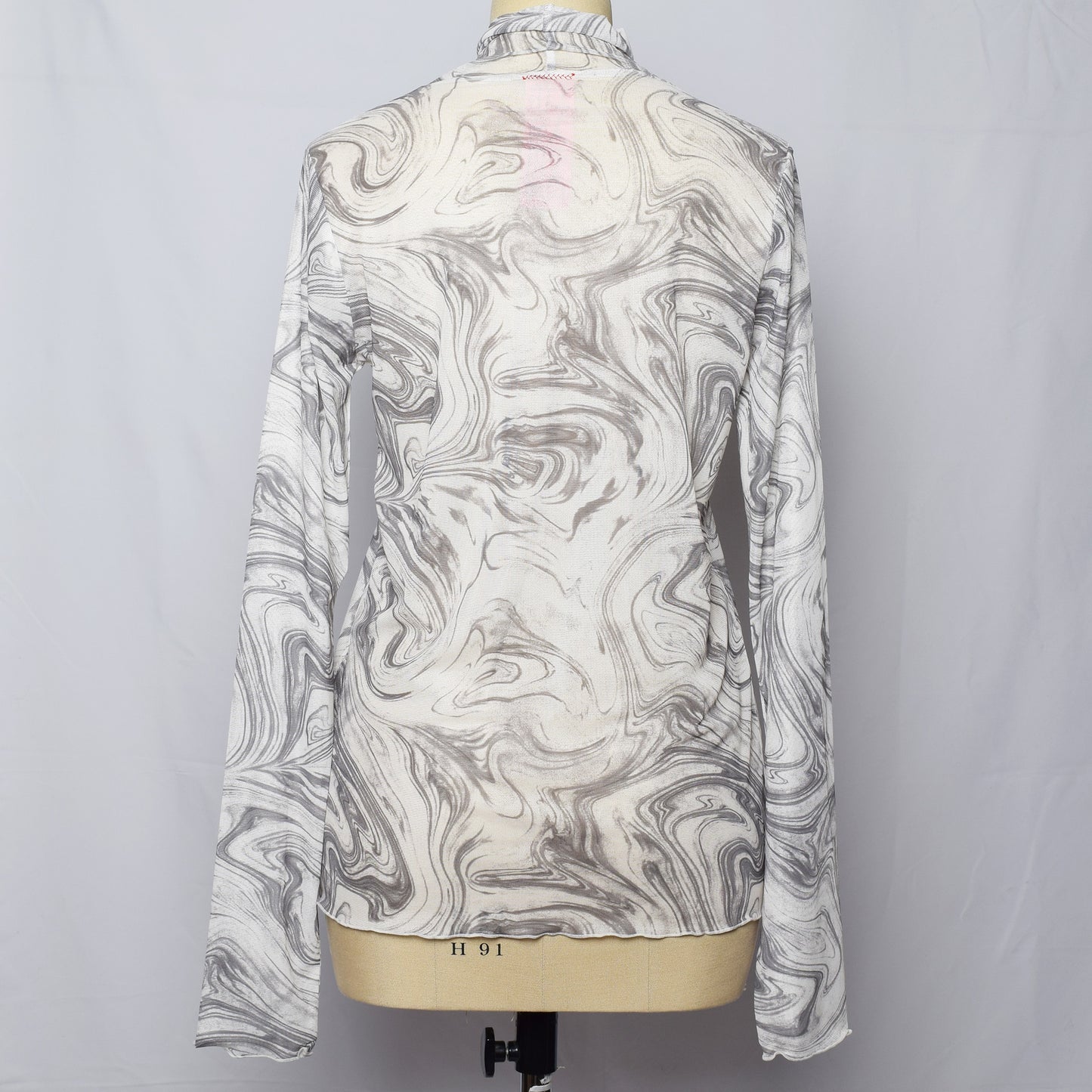 シアーロングスリーブトップス(グレー / マーブル)|基本的人権