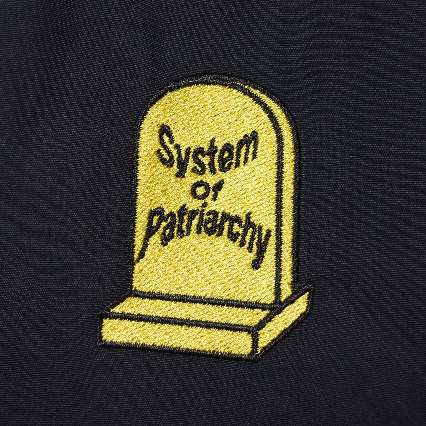 切り替えブルゾン（パープル / ブラック）｜ 家父長制の墓（刺繍）