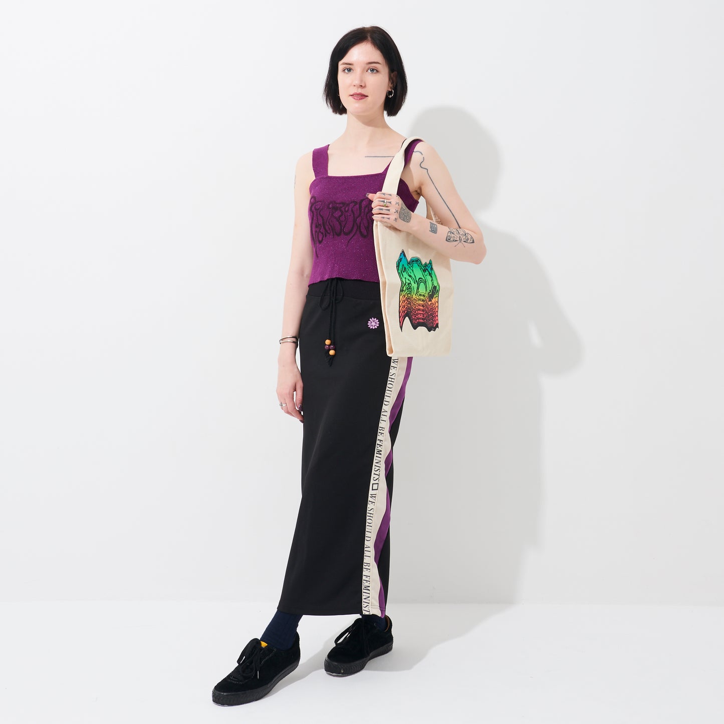 Cropped knit camisole (glitter purple) | Basic human rights