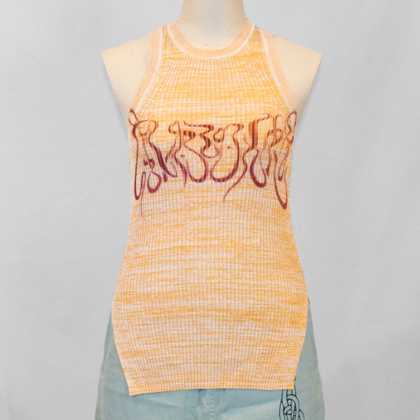 Long skirt (silver/spray paint) | Kaiho