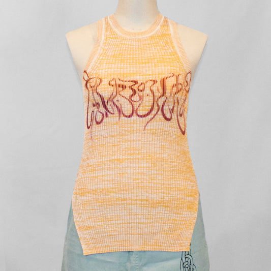 Long skirt (silver/spray paint) | Kaiho