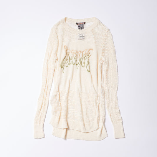 Openwork long sleeve knit (off-white) | Basic human rights