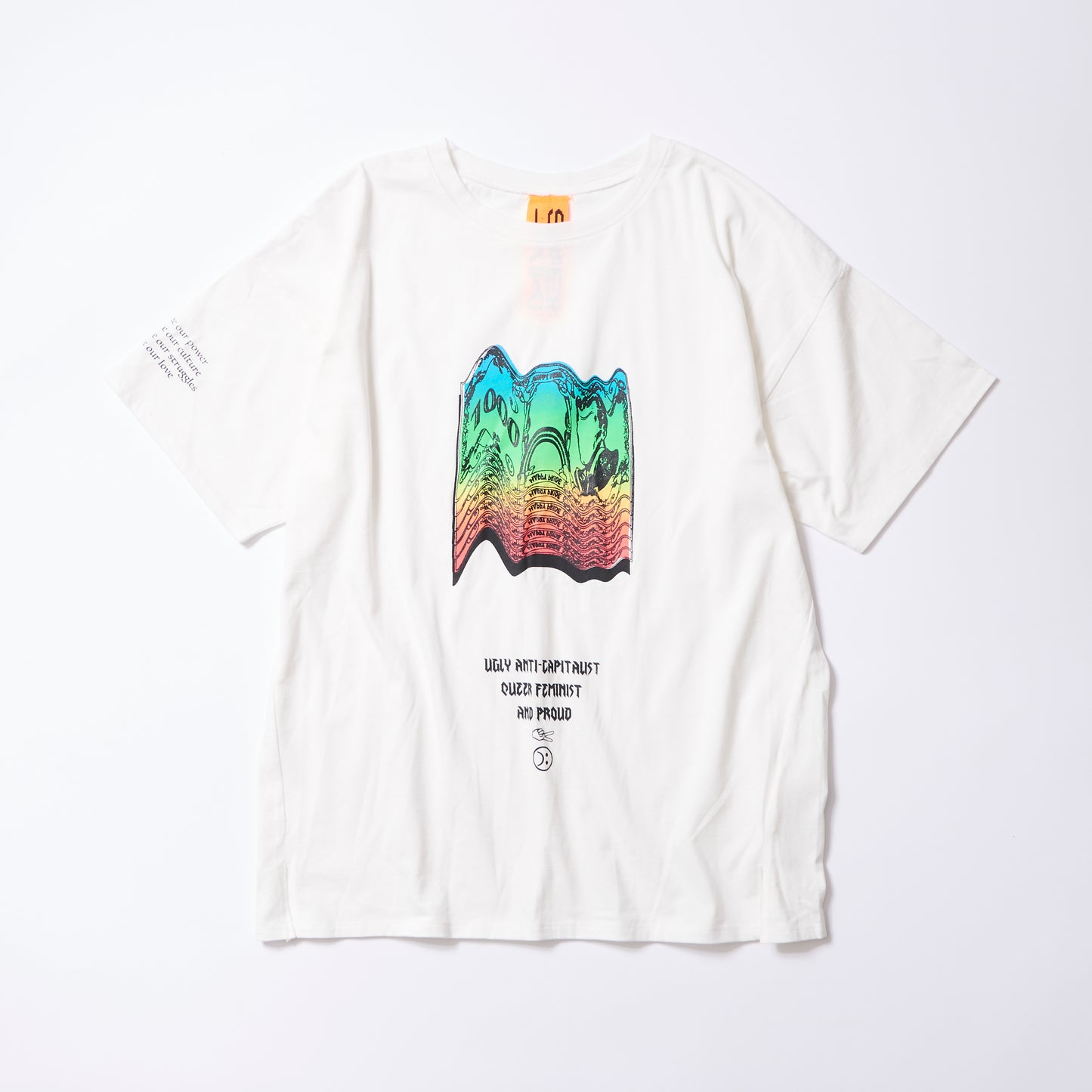 Drop shoulder T-shirt (white) | Anti-Capitalist Queer Feminist