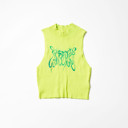 Knitted sleeveless top (neon green) | Basic human rights