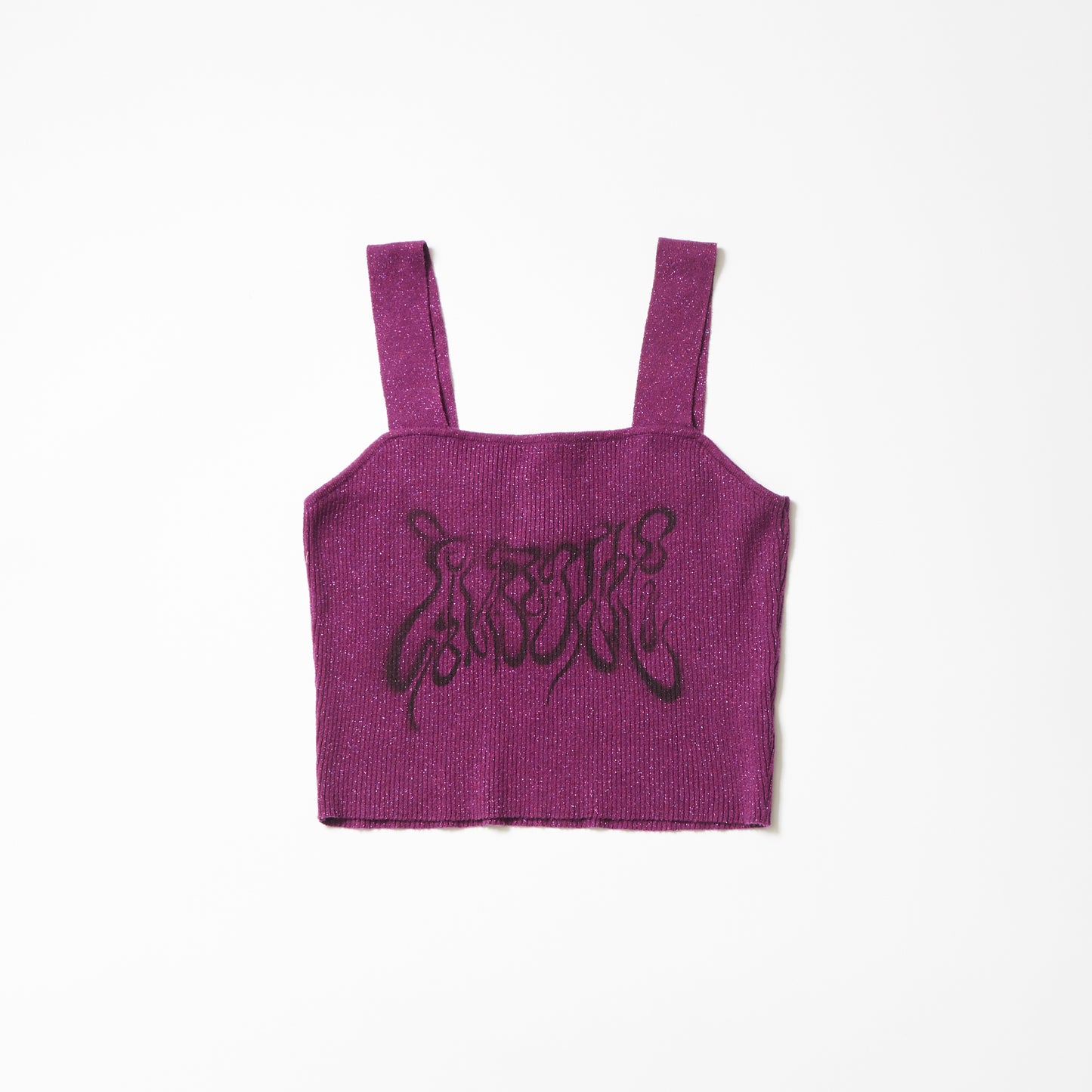 Cropped knit camisole (glitter purple) | Basic human rights