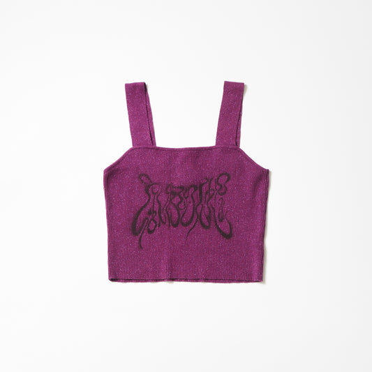 Cropped knit camisole (glitter purple) | Basic human rights