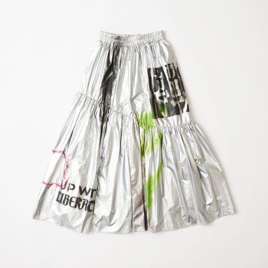 Long skirt (silver/spray paint) | Kaiho