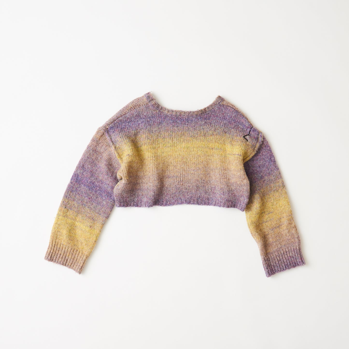 Short knit (purple yellow / original hand embroidery) | OVER THE BORDER