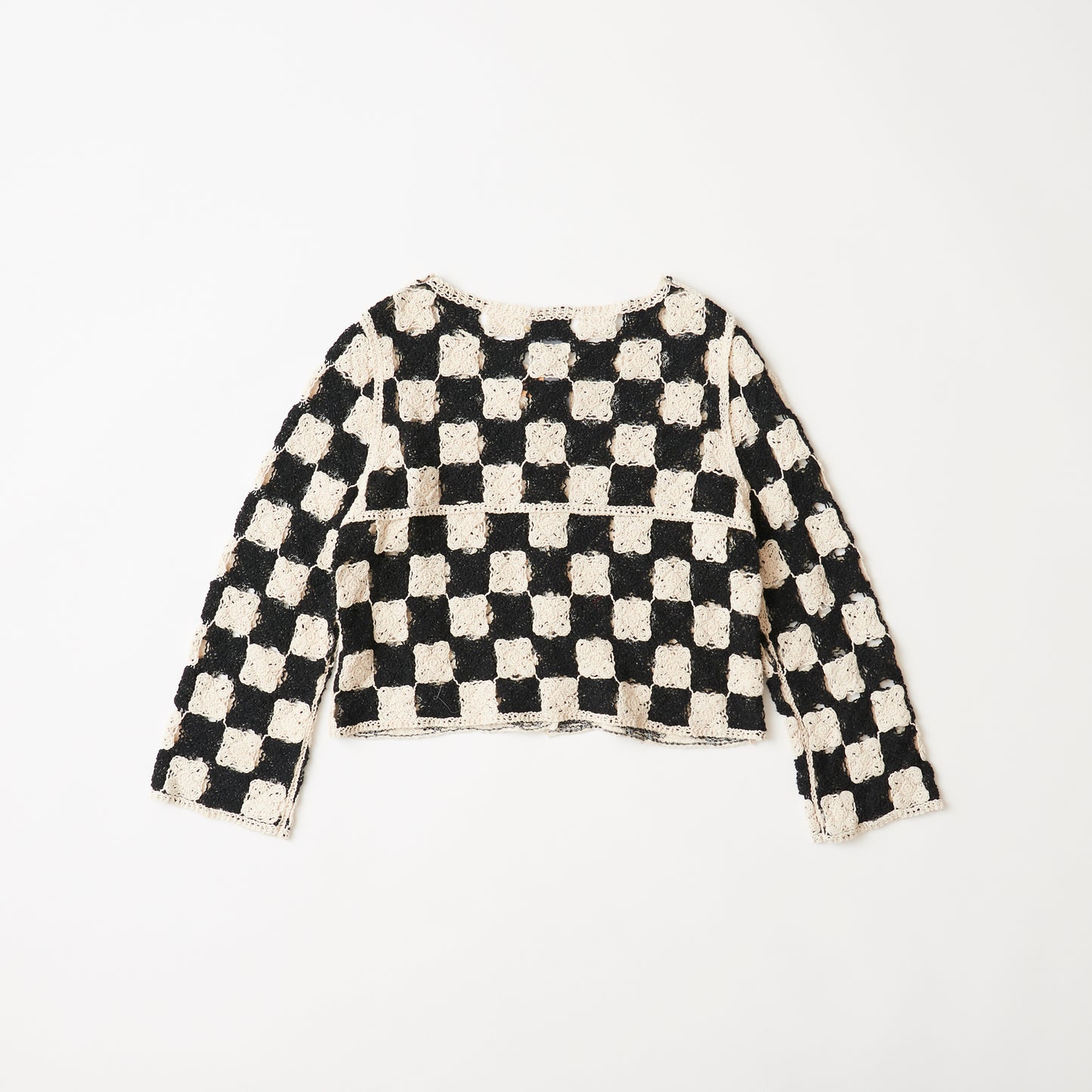 Cardigan (black and white block check / patch remake)