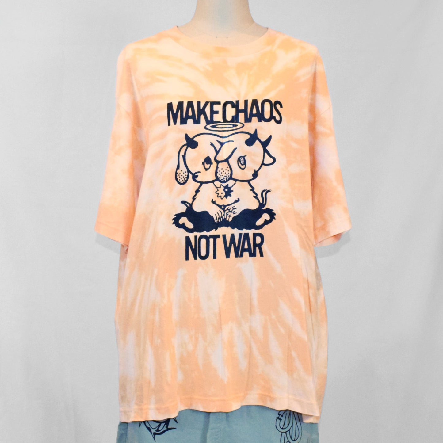 タイダイTシャツ(パステルオレンジ)｜MAKE CHAOS,NOT WAR