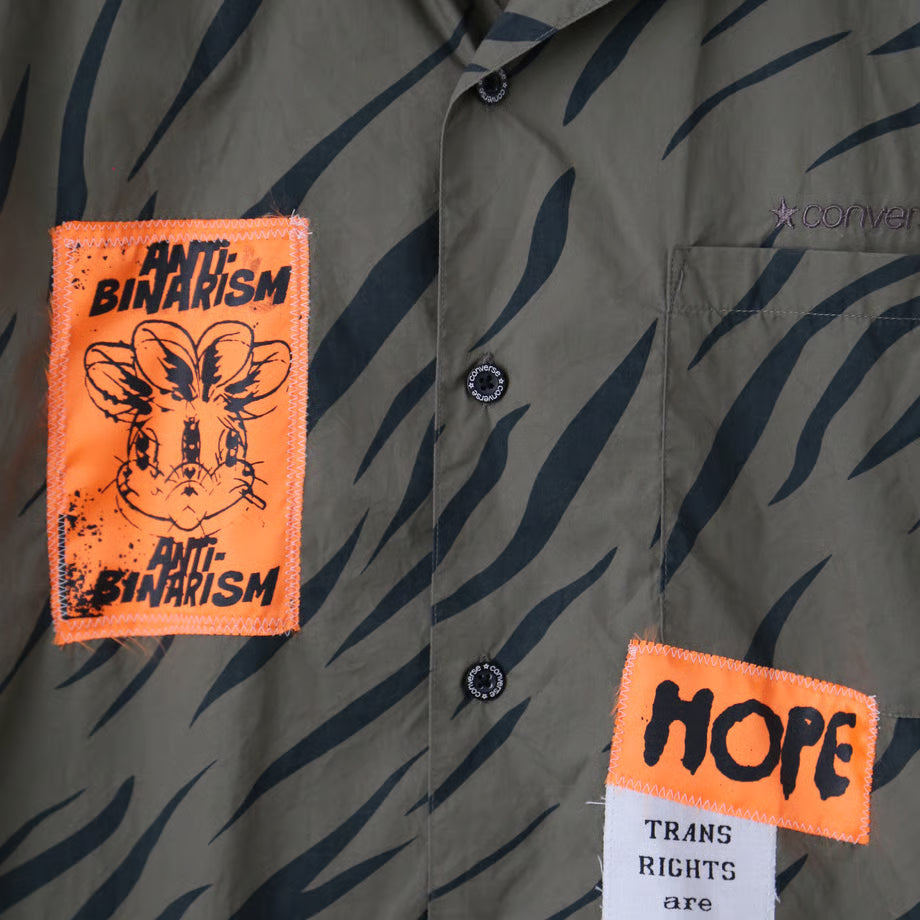 半袖シャツ（ゼブラカーキ / パッチリメイク）