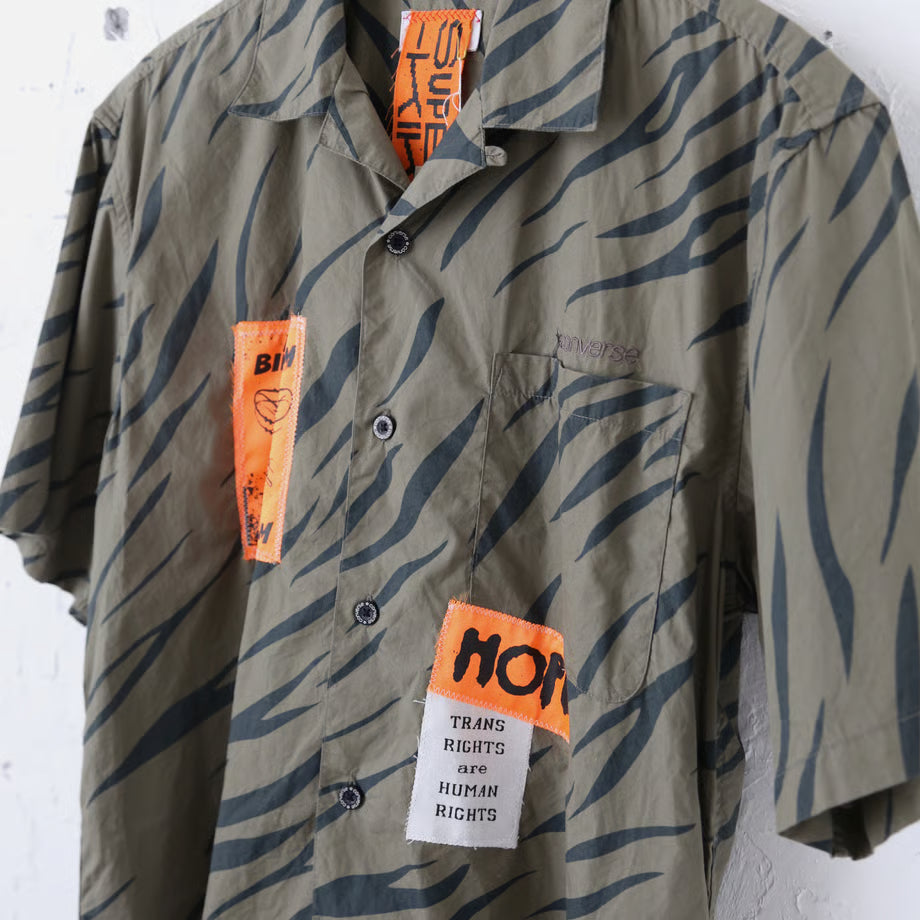 半袖シャツ（ゼブラカーキ / パッチリメイク）