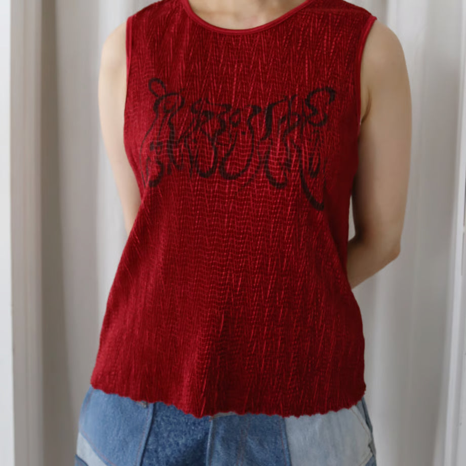 Knit tank top (dull pink) | Basic human rights