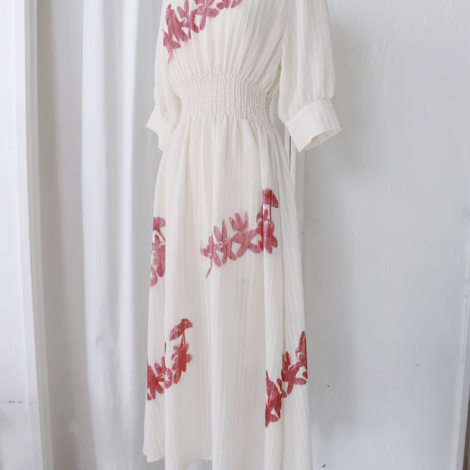 Knit dress (floral pattern / original hand embroidery) | No one is free until we are all free
