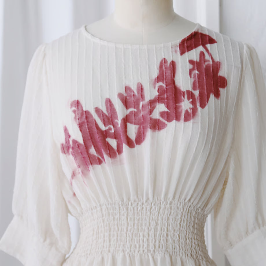 Knit dress (floral pattern / original hand embroidery) | No one is free until we are all free