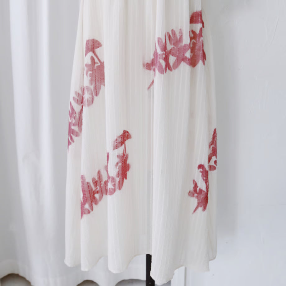 Knit dress (floral pattern / original hand embroidery) | No one is free until we are all free